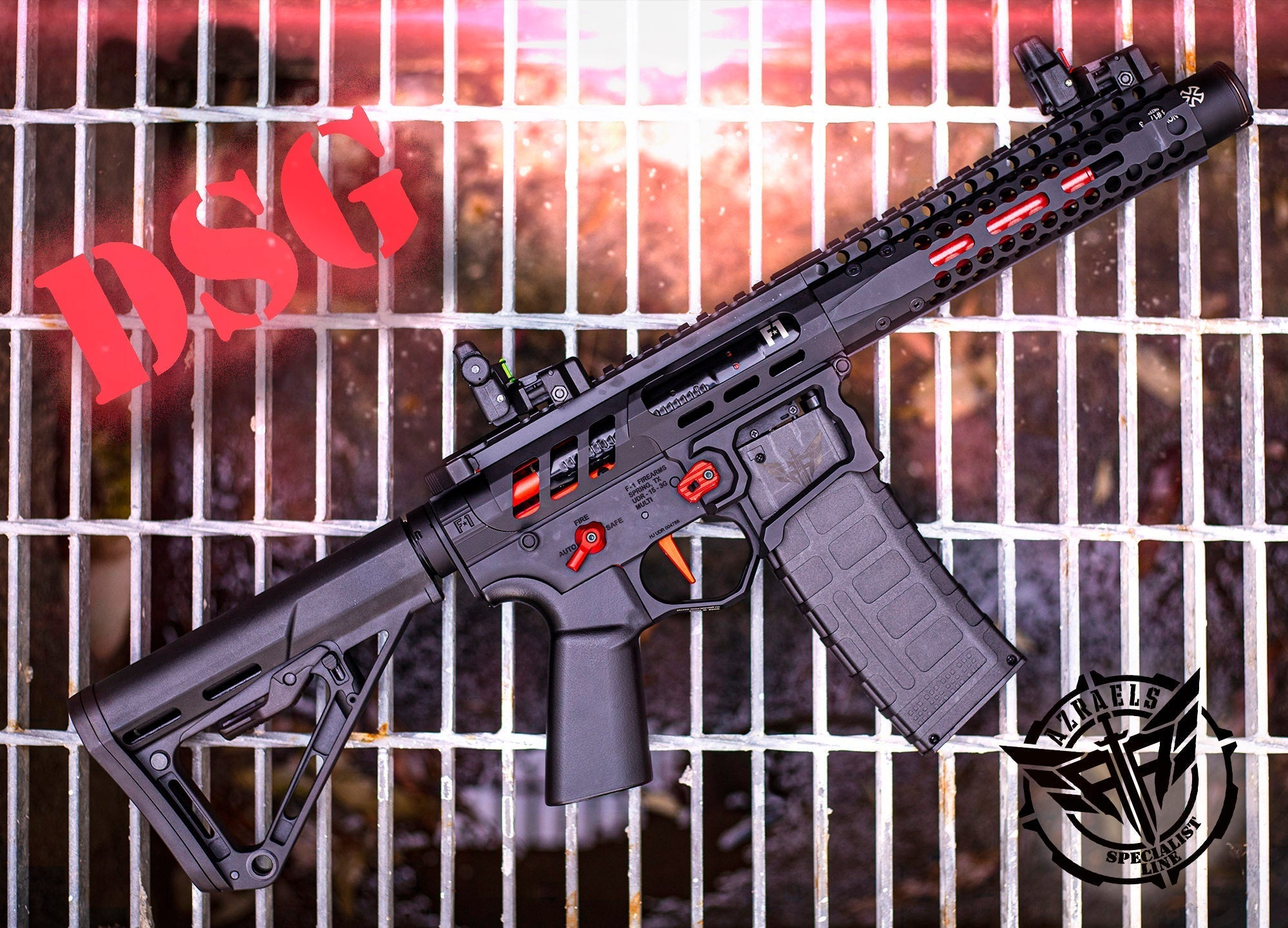 UPGRADED CUSTOM BLOOD RED EMG F1 DSG 300FPS UDR PDW GEL BLASTER - Azraels Armoury