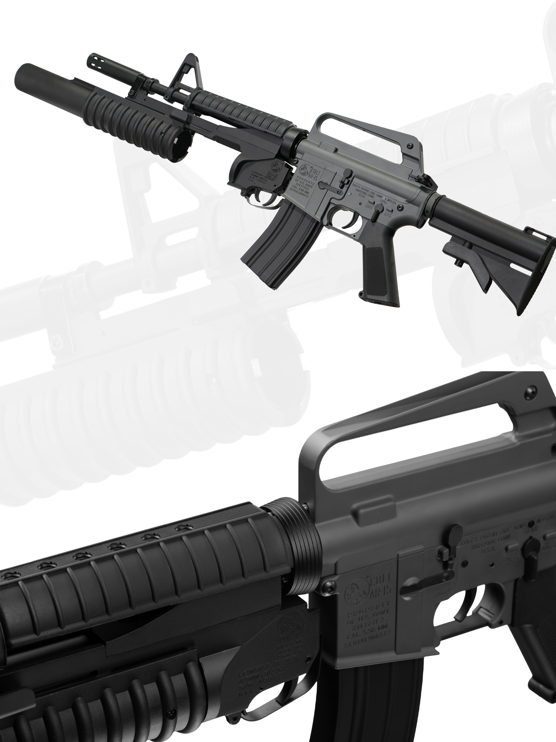 COLT XM177 W/ M203 AEG Gel Blaster | E&C Ultra Line