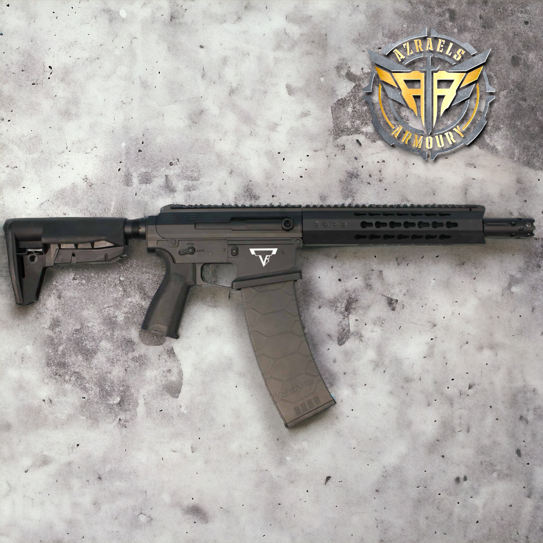 TTI JW4 Dracarys GEN-12 shotgun gel blaster with metal construction and intricate design on a textured surface.