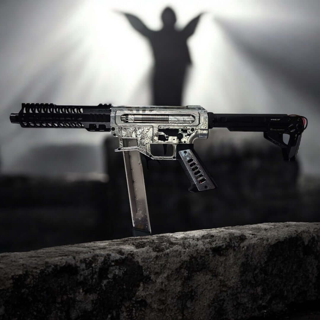 Armoury Upgraded Chimera ARP9 Machine Pistol with custom Life design laser engraving.