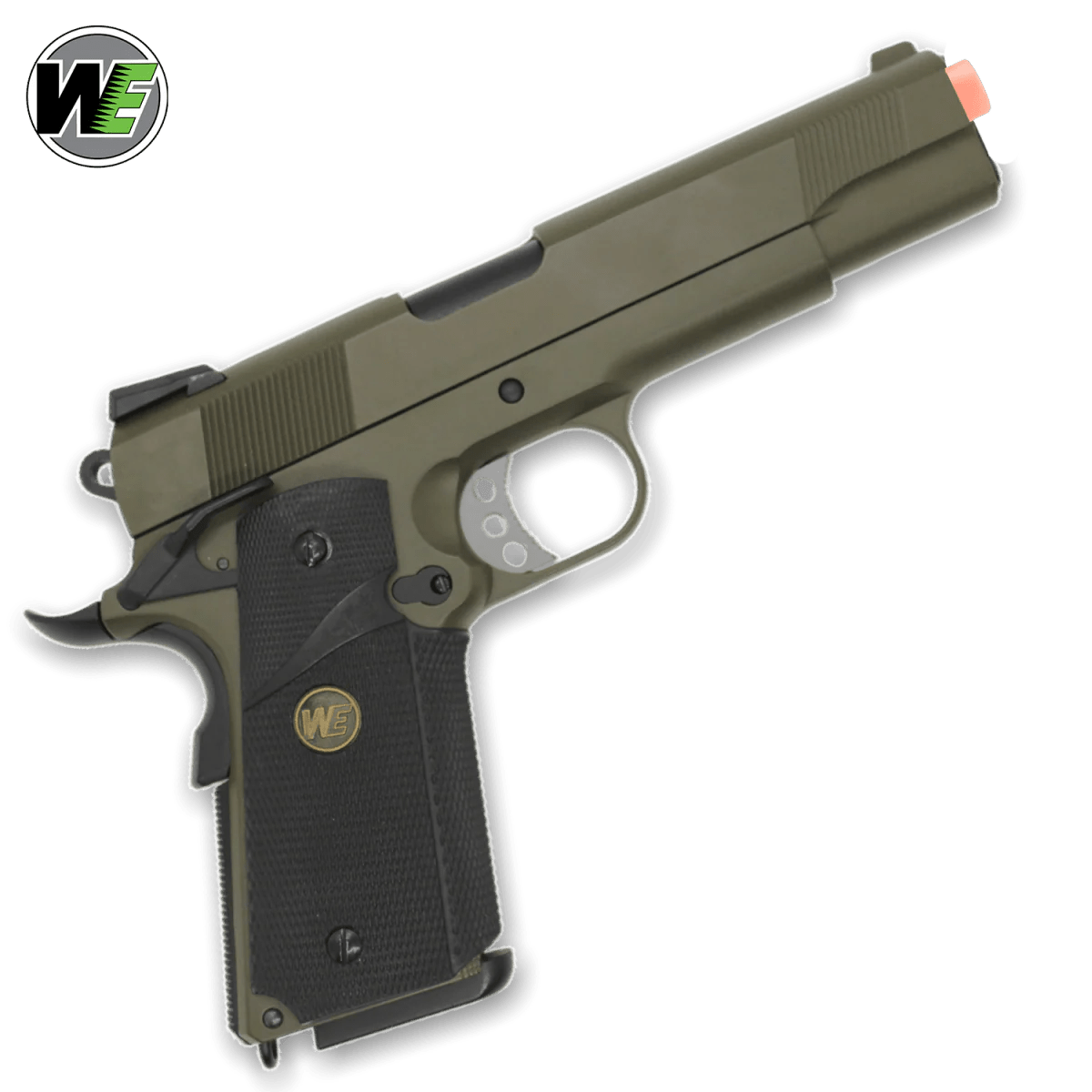 "CQB Master" WE Tech 1911 MEU Gelsoft Gas Blowback Gel Blaster - Olive Drab Version - Azraels Armoury