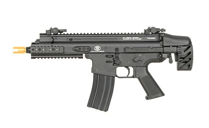 Cybergun FN SCAR-SC Compact AEG Gel Blaster replica with tactical features and distinctive design.
