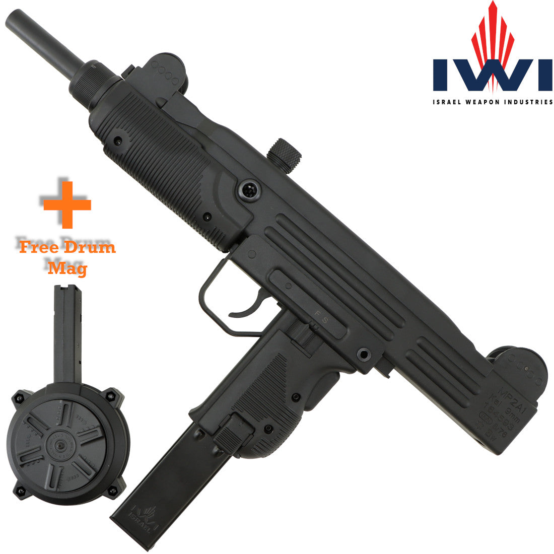 IWI UZI MP2A1 SMG Gel Blaster with Drum and Stick Mag