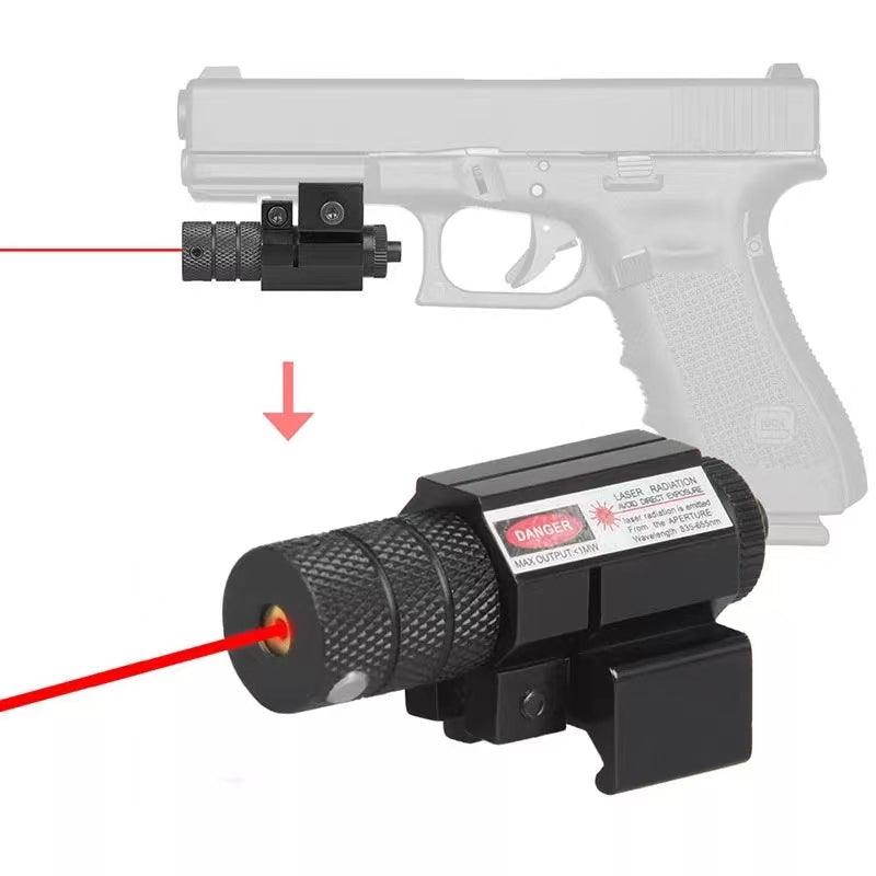 Red laser sight for gel blaster pistols, featuring a Picatinny rail mount for easy installation and aiming.