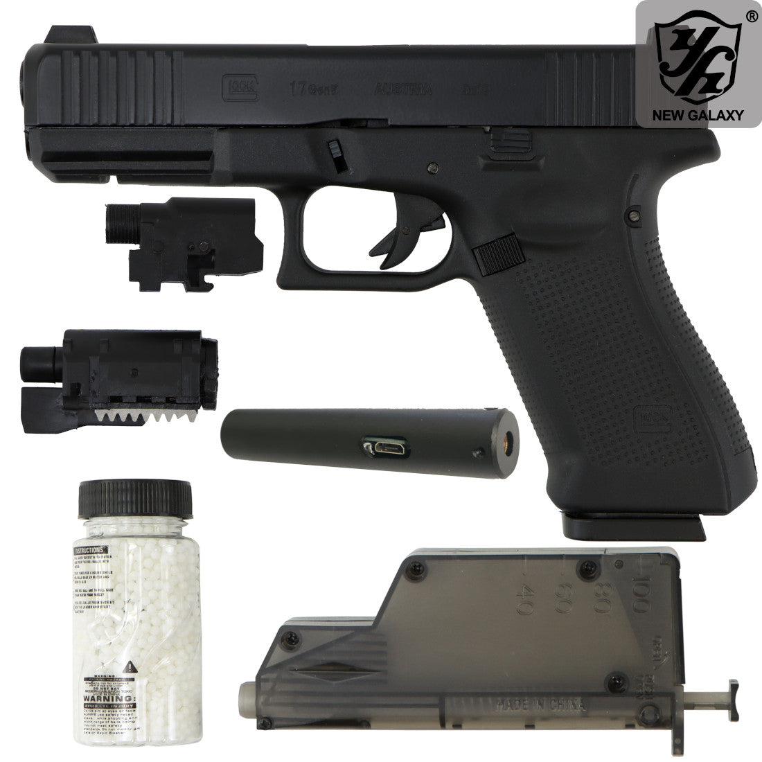 New Galaxy G17 Gen5 Metal Slide Electric Gel Blaster / Laser Pistol