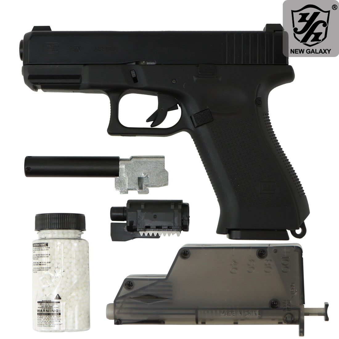 New Galaxy G19x Metal Slide Electric Gel Blaster / Laser Pistol