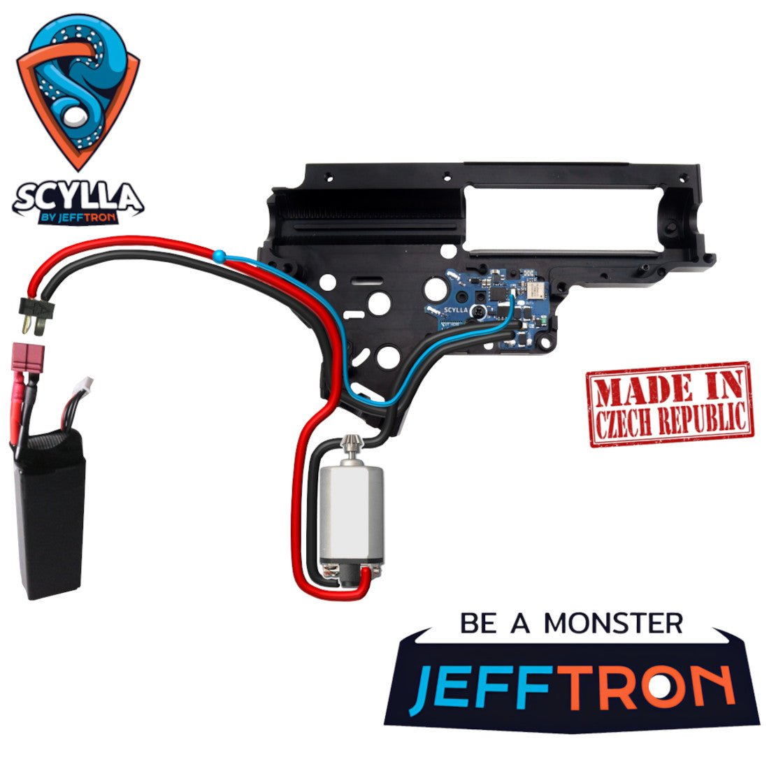Scylla by Jefftron V2 optical Mosfet Electronic Trigger Unit, enhances Gel Blaster performance, made in Czech Republic.