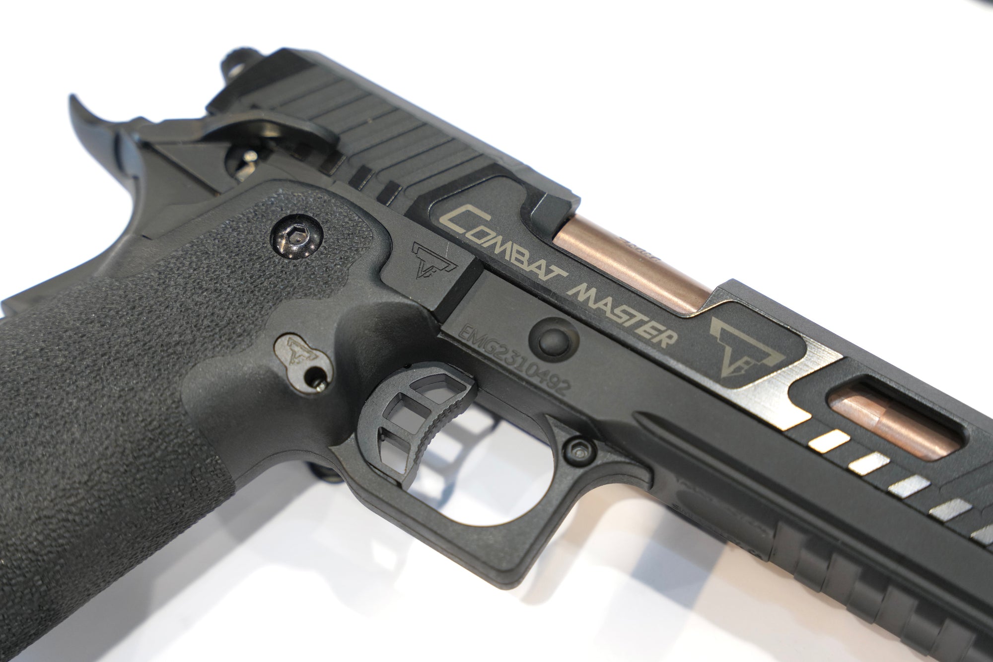 TTI Combat Master Alpha GBB Gel Blaster Replica featuring CNC machined aluminum and reinforced polymer grips.