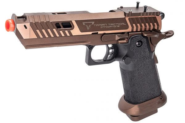 TTI EMG Sand Viper GBB Gel Blaster Replica in bronze finish with CNC machined slide and polymer grips.