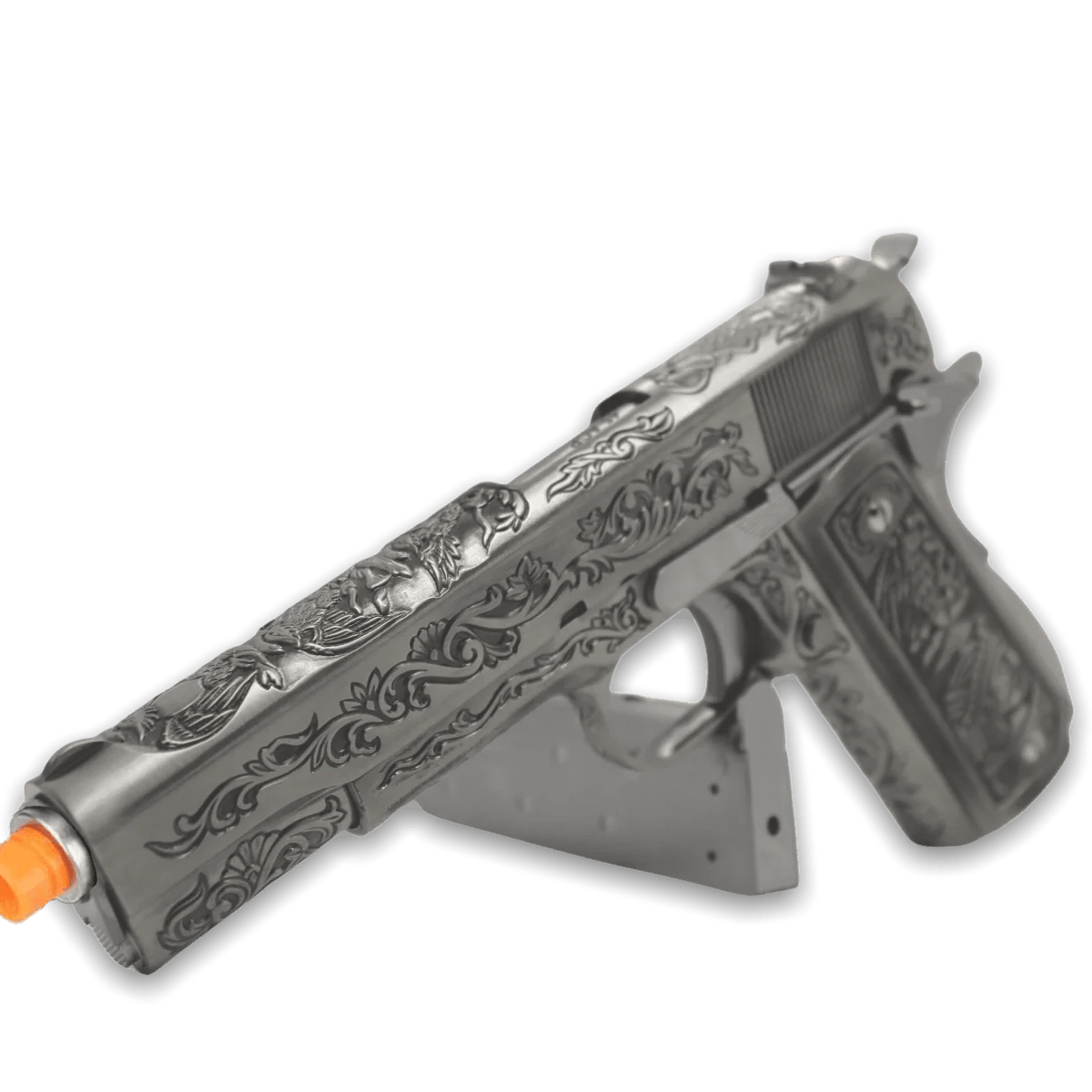 WE Tech 1911 Gelsoft Gas Blowback Gel Blaster - Floral Pattern/Silver - Azraels Armoury