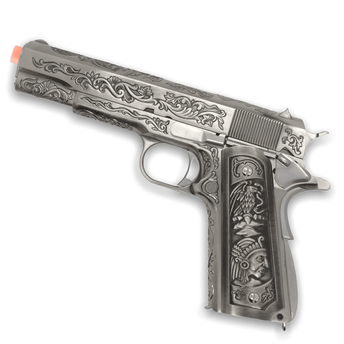 WE Tech 1911 Gelsoft Gas Blowback Gel Blaster - Floral Pattern/Silver - Azraels Armoury