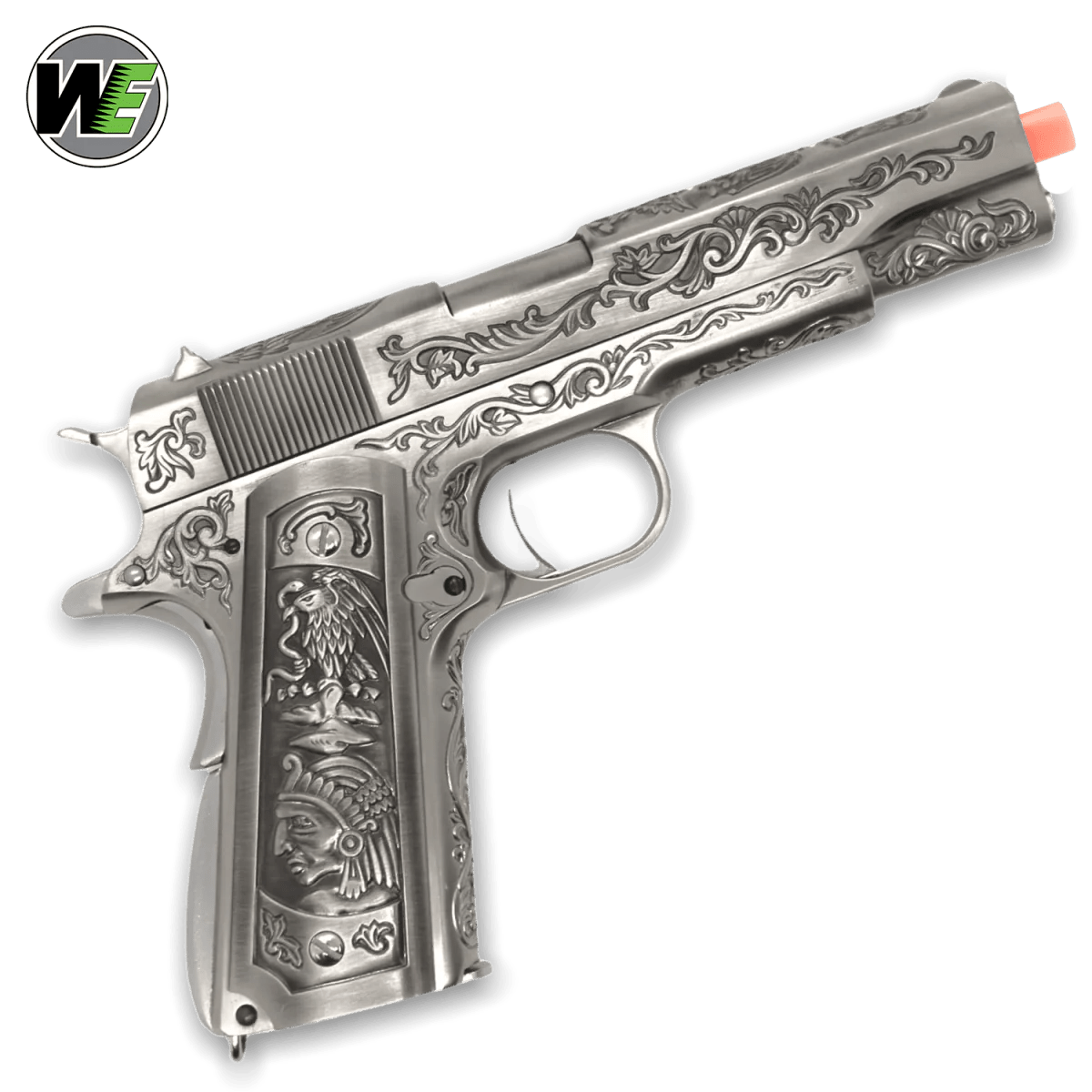 WE Tech 1911 Gelsoft Gas Blowback Gel Blaster - Floral Pattern/Silver - Azraels Armoury