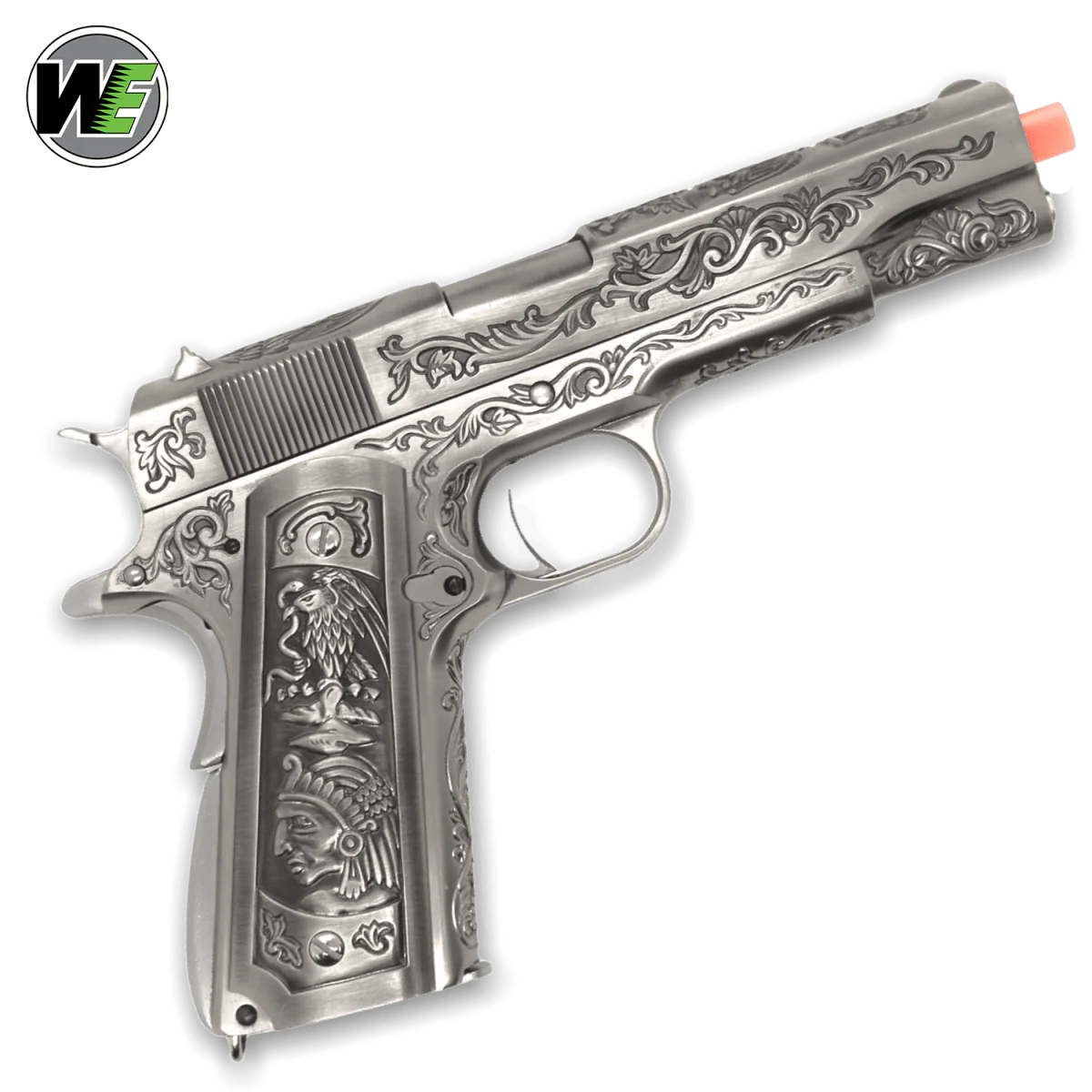 WE Tech 1911 Gelsoft Gas Blowback Gel Blaster - Floral Pattern/Silver