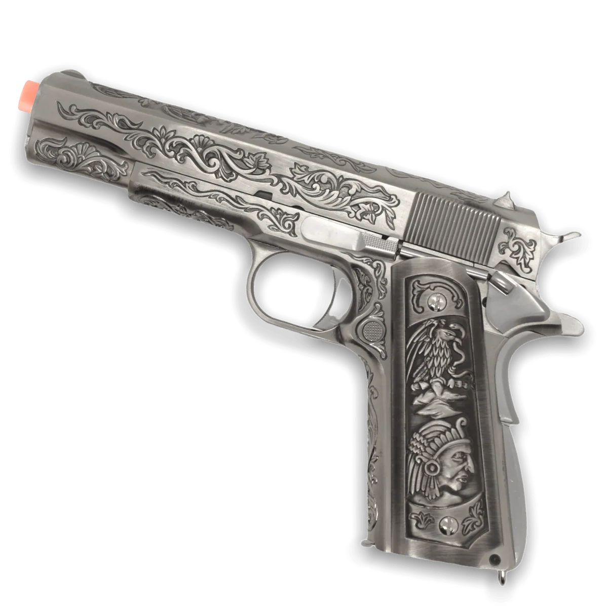 WE Tech 1911 Gelsoft Gas Blowback Gel Blaster - Floral Pattern/Silver