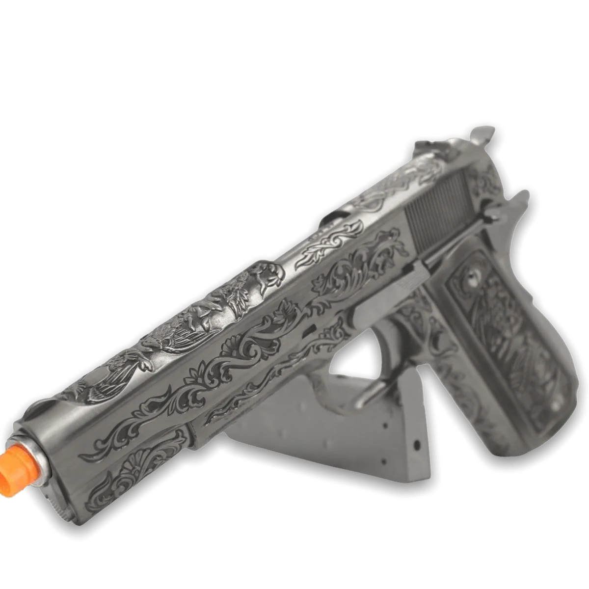 WE Tech 1911 Gelsoft Gas Blowback Gel Blaster - Floral Pattern/Silver