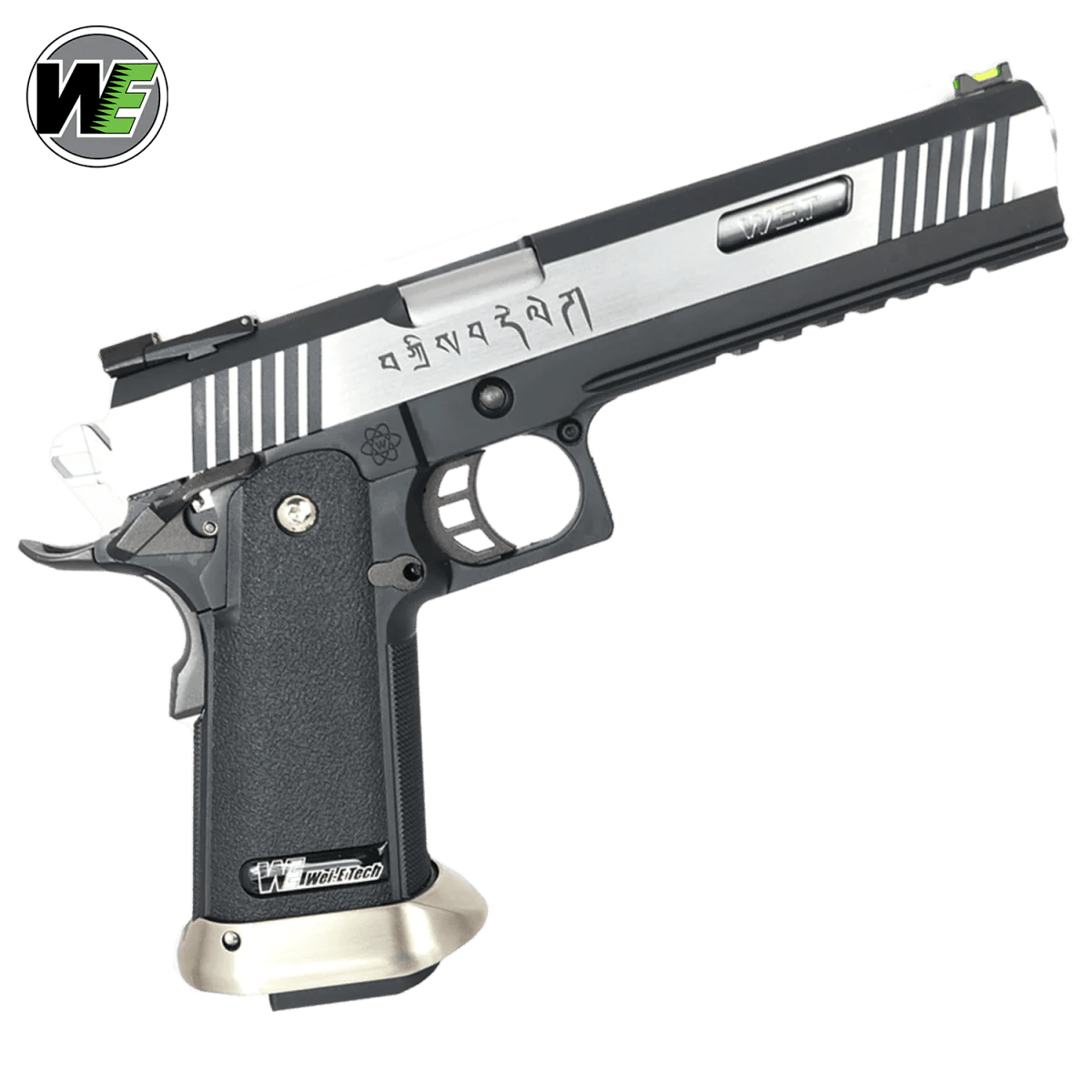 WE - Tech Hi - Capa 6" T - Rex “Force" Competition Auto/Semi Gas Blowback Gel Blaster Pistol - Black/Silver/Markings - Azraels Armoury
