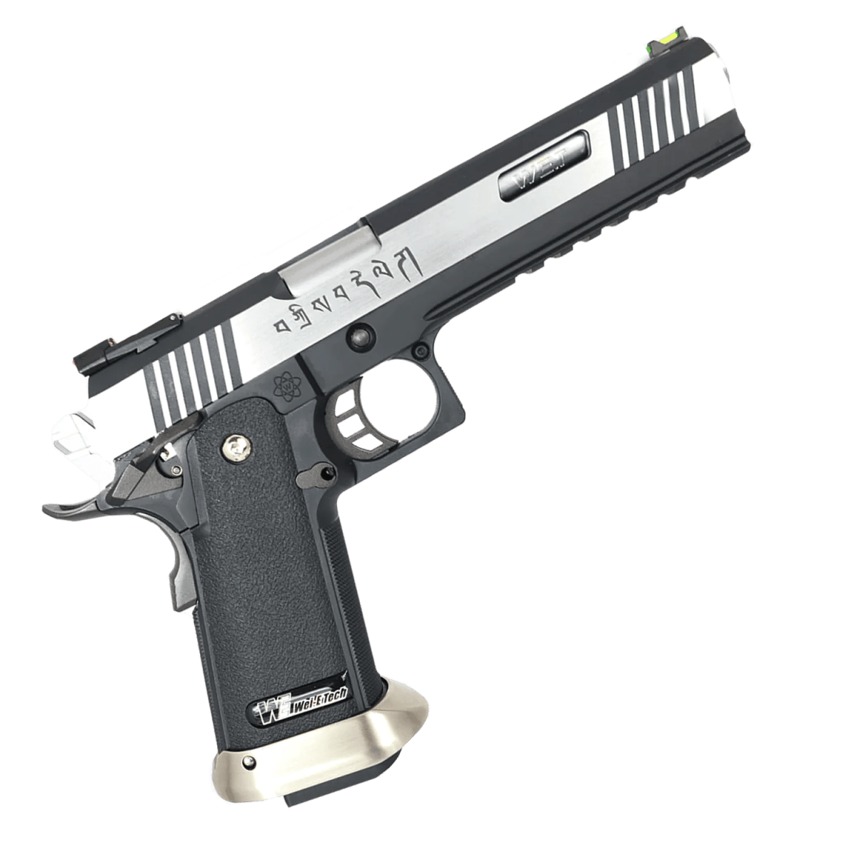 WE - Tech Hi - Capa 6" T - Rex “Force" Competition Auto/Semi Gas Blowback Gel Blaster Pistol - Black/Silver/Markings - Azraels Armoury