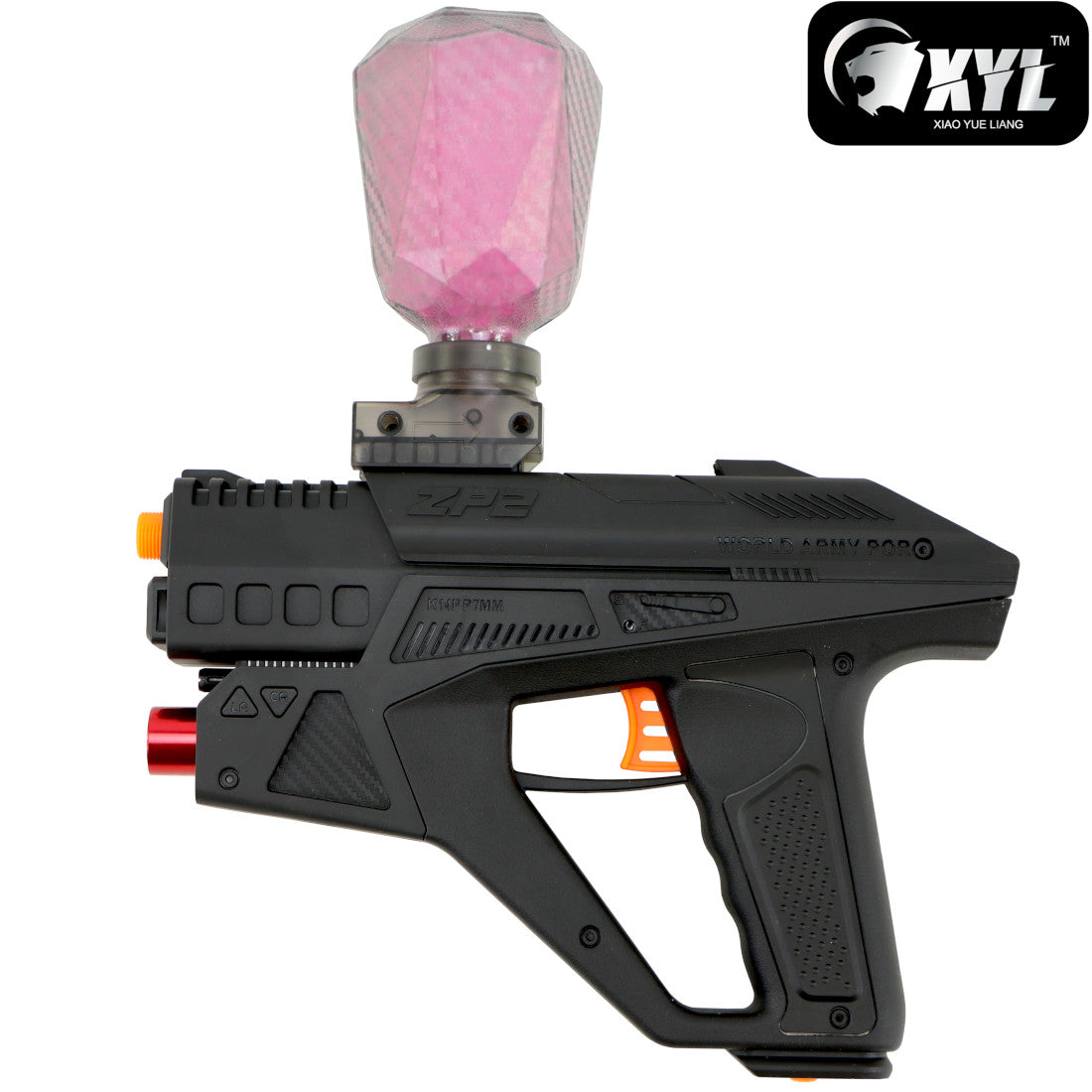 XYL ZP2 Black Hopper Fed Sci-Fi Gel Blaster Pistol