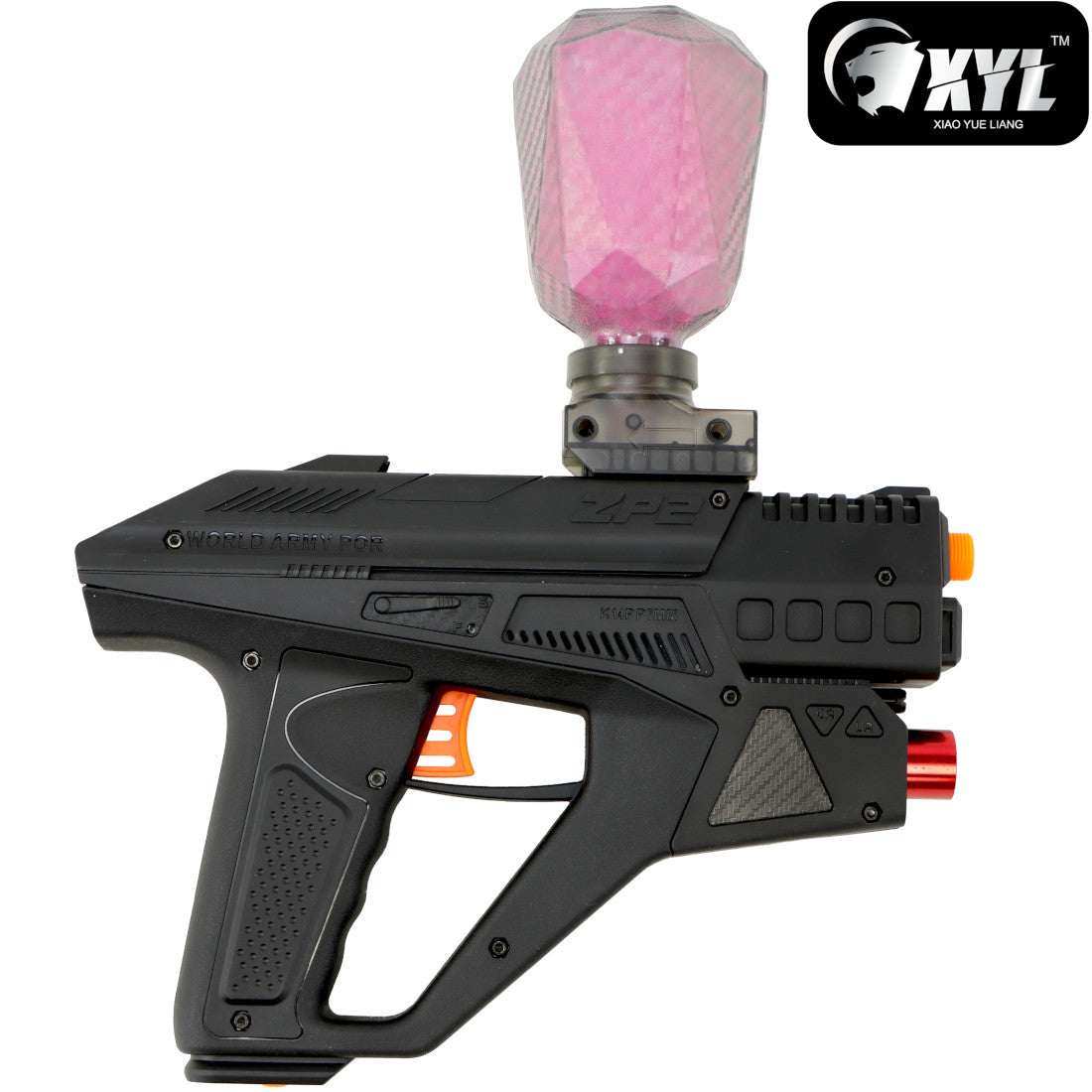 XYL ZP2 Black Hopper Fed Sci-Fi Gel Blaster Pistol