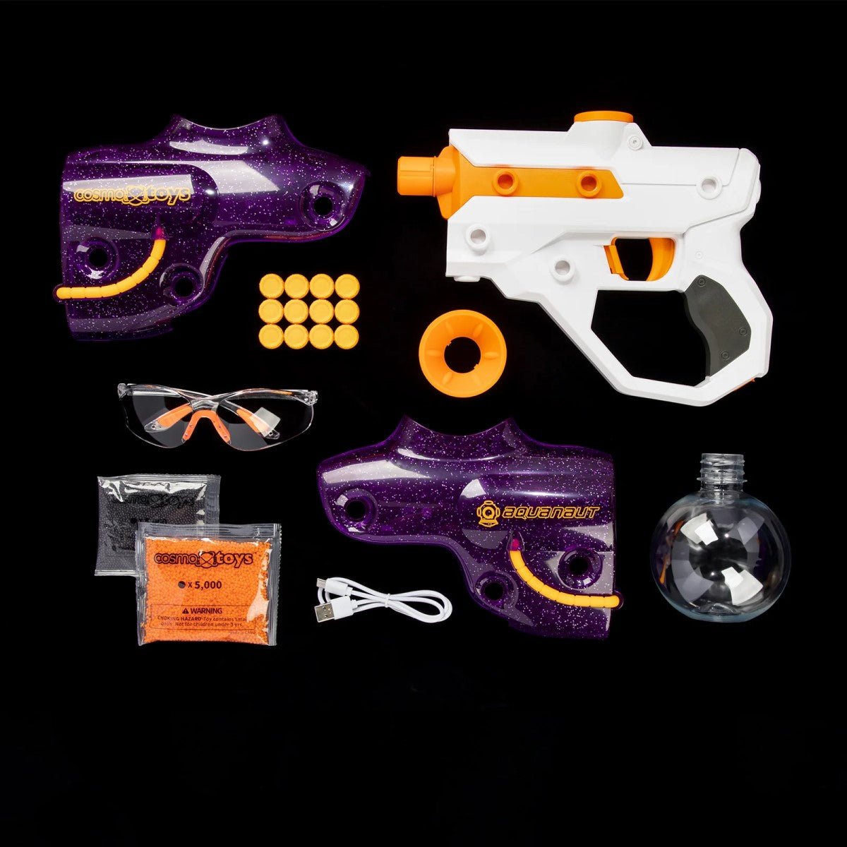 CosmoX Aquanaut Sci - Fi Gel Blaster Pistol – Purple with Glitter - Azraels Armoury