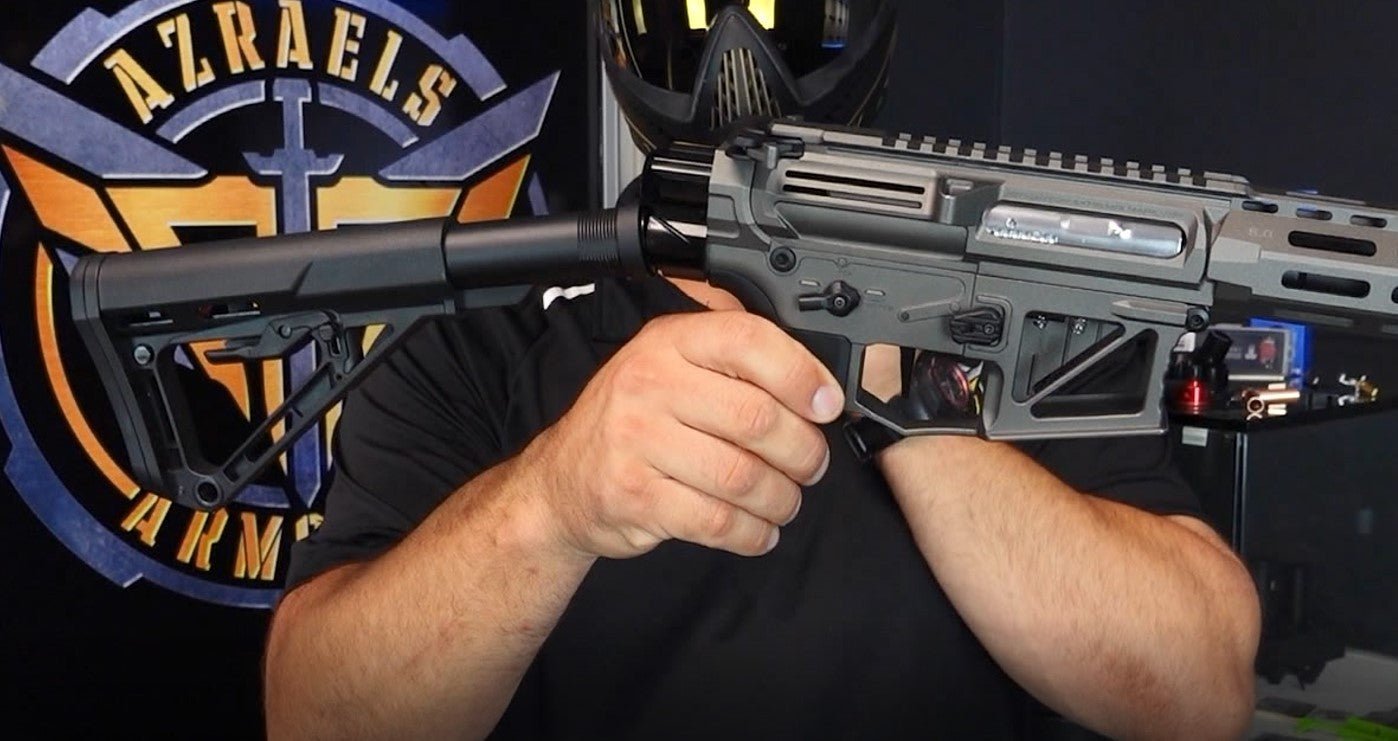 APS CUSTOM MPX UPGRADED AZTECH SCYTHE W/DROP STOCK 315FPS - Azraels Armoury