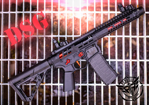 UPGRADED CUSTOM BLOOD RED EMG F1 DSG 300FPS UDR PDW GEL BLASTER - Azraels Armoury