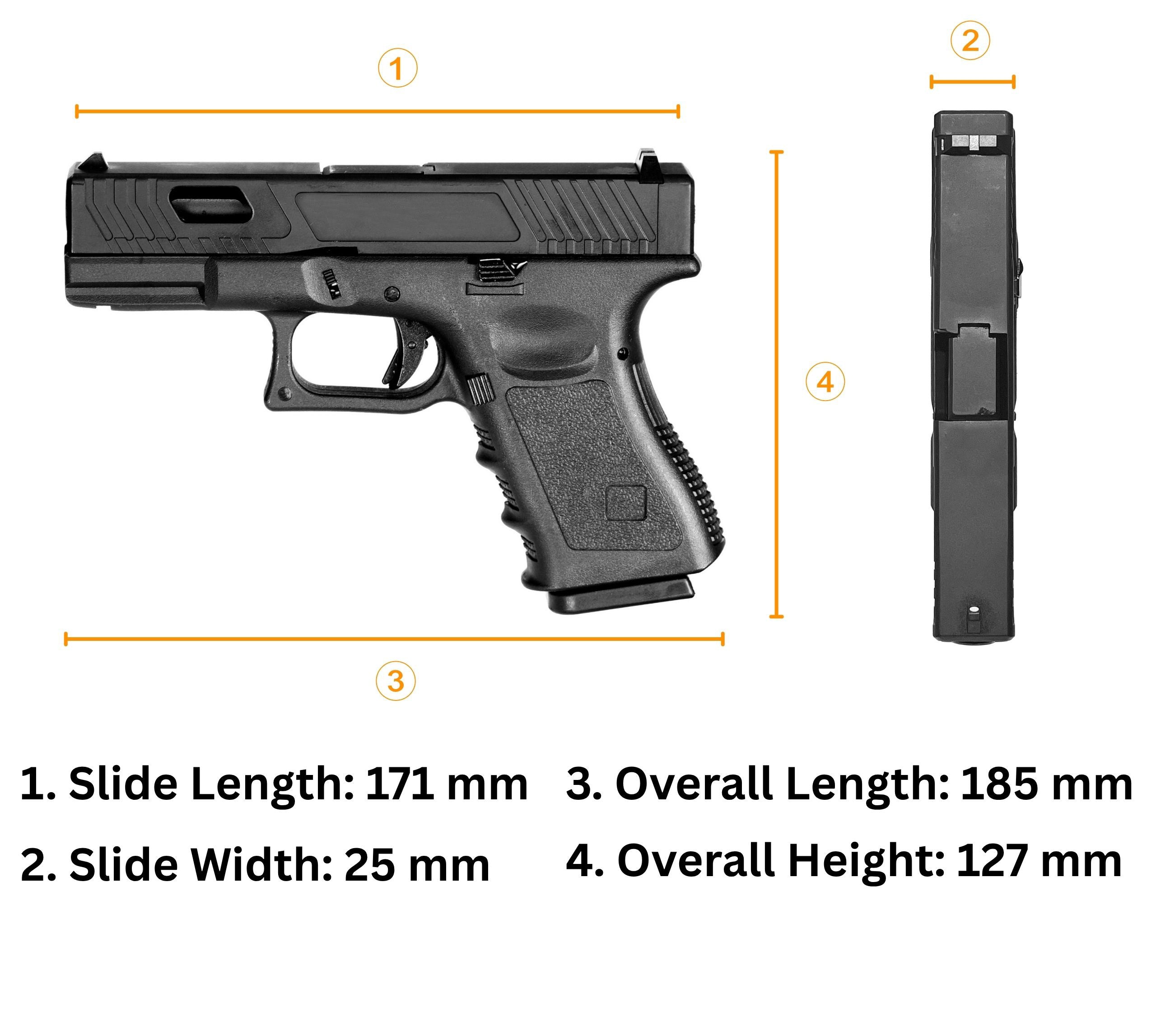 TTI G-Series Glock G19 Combat Master Gas Blowback Gel Blaster Pistol