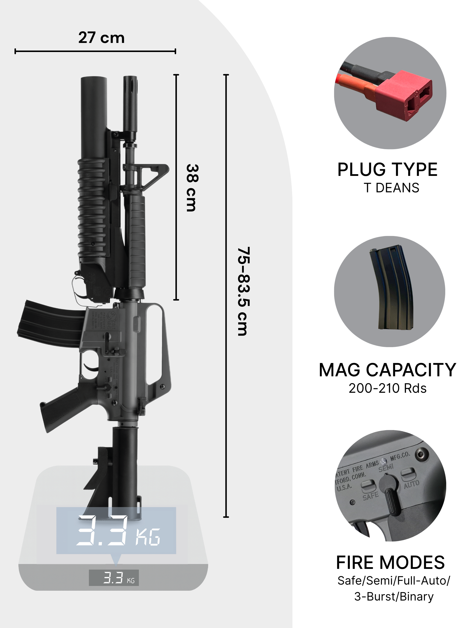 COLT XM177 W/ M203 AEG Gel Blaster | E&C Ultra Line