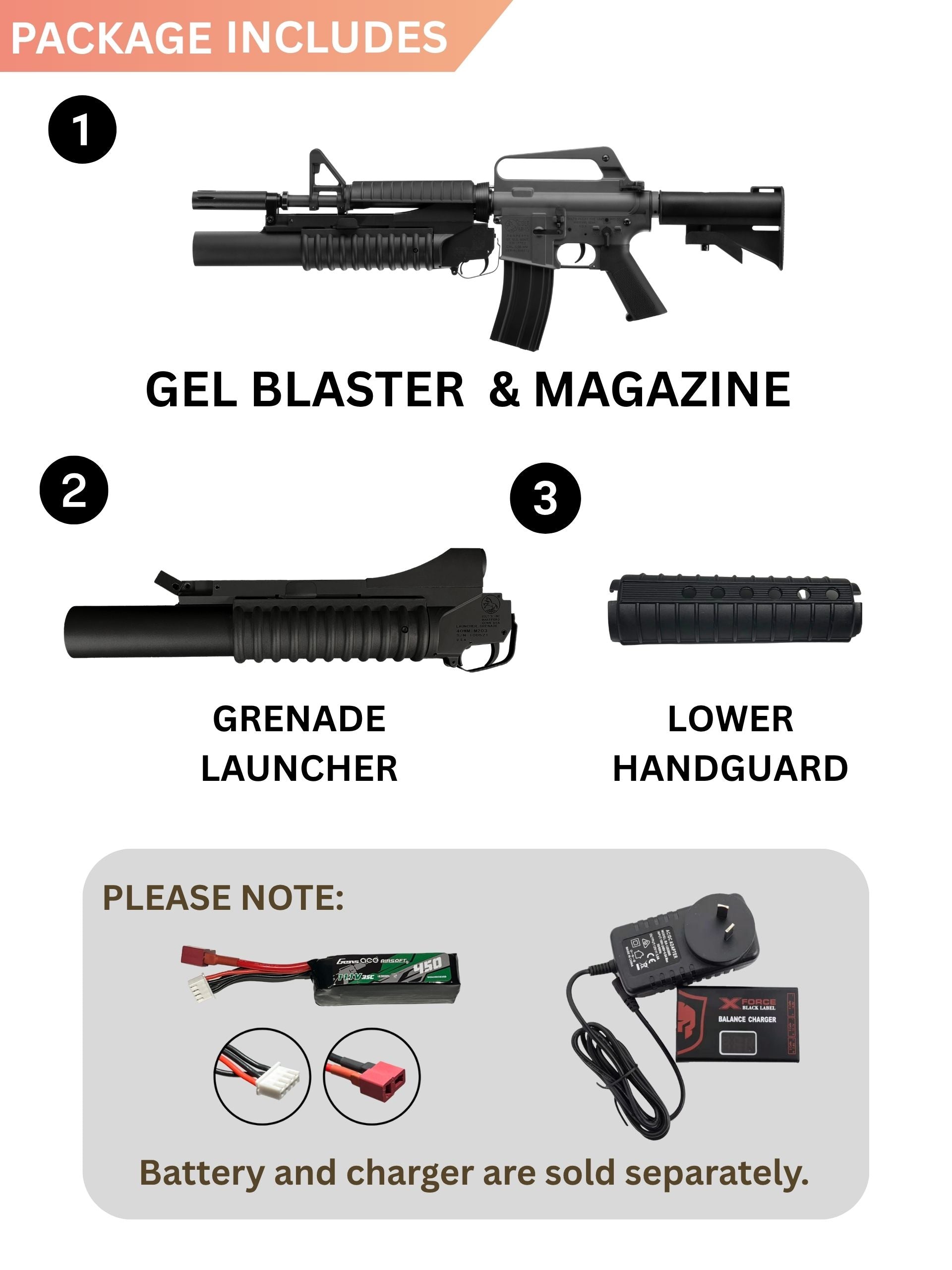 COLT XM177 W/ M203 AEG Gel Blaster | E&C Ultra Line