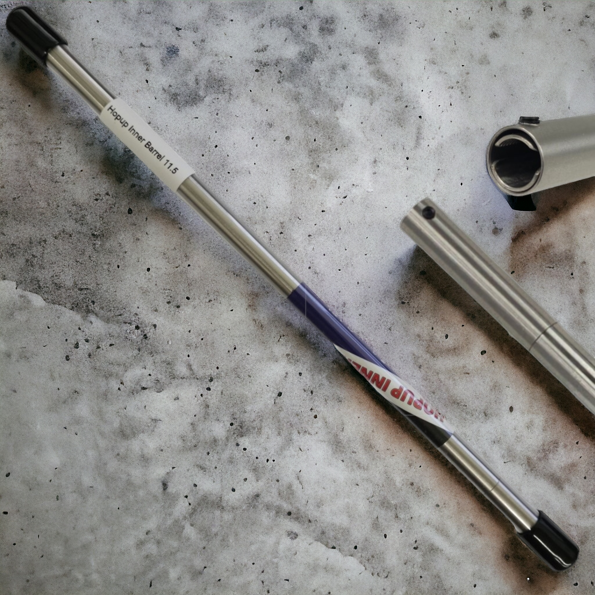 WM 11.5 Inch Hop-up integrated Stainless Steel Inner Gel Blaster Barrel for AEG and GBBR with streamlined design.