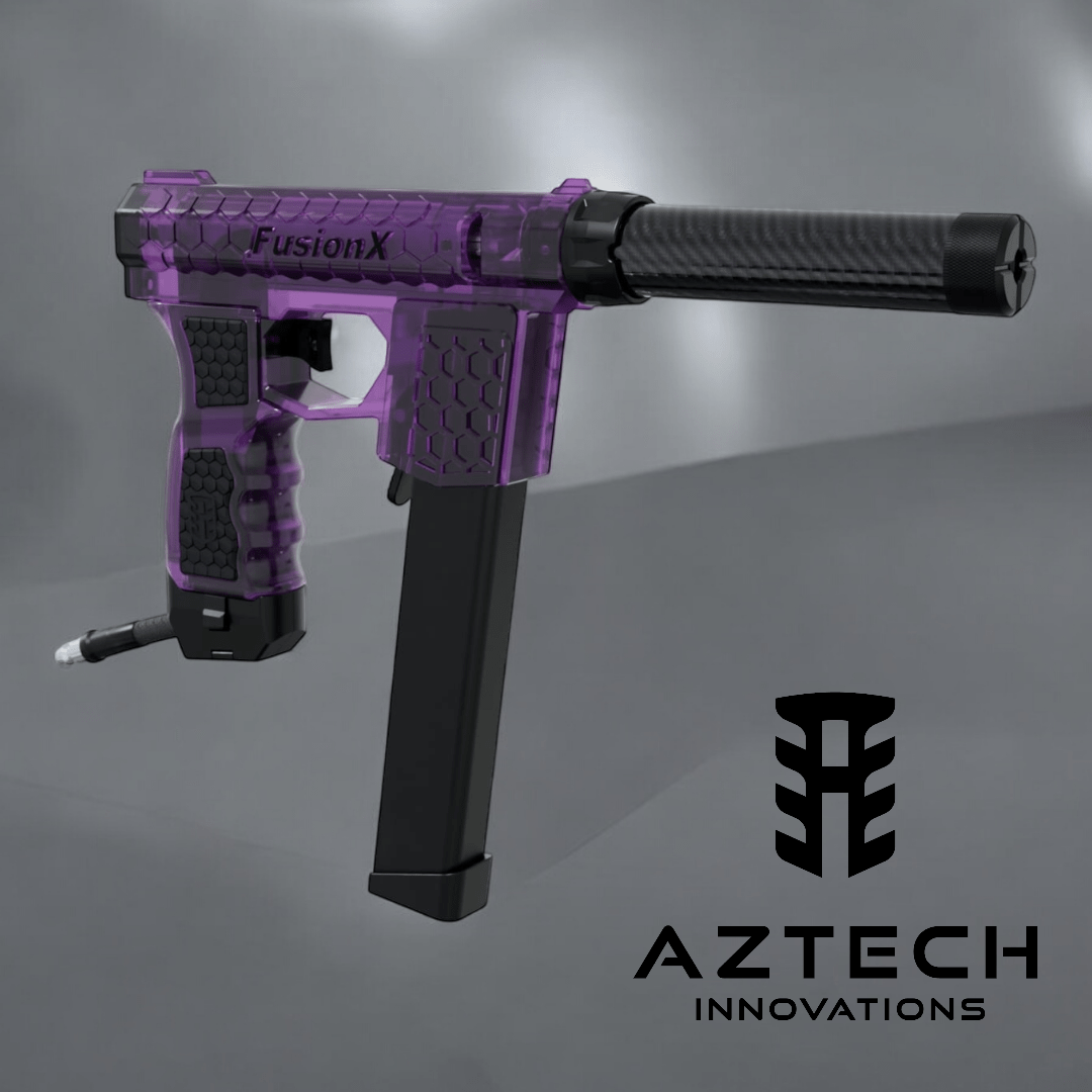 Aztech Innovations FusionX ARP9 HPA receiver in purple, showcasing lightweight design and durable features.