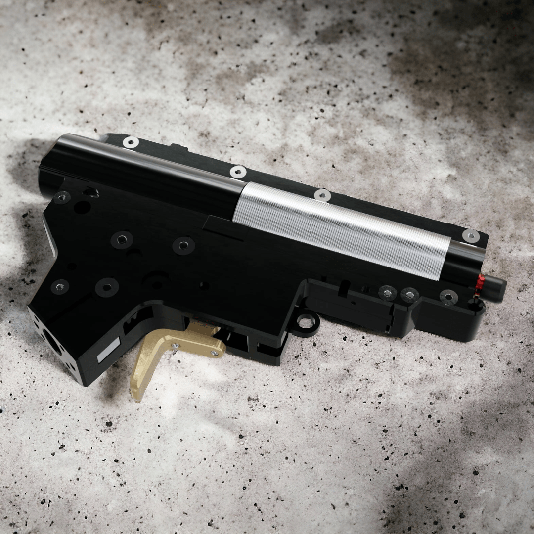Aztech Scythe CNC V2 Split Gearbox, innovative design for enhanced performance and easy maintenance.