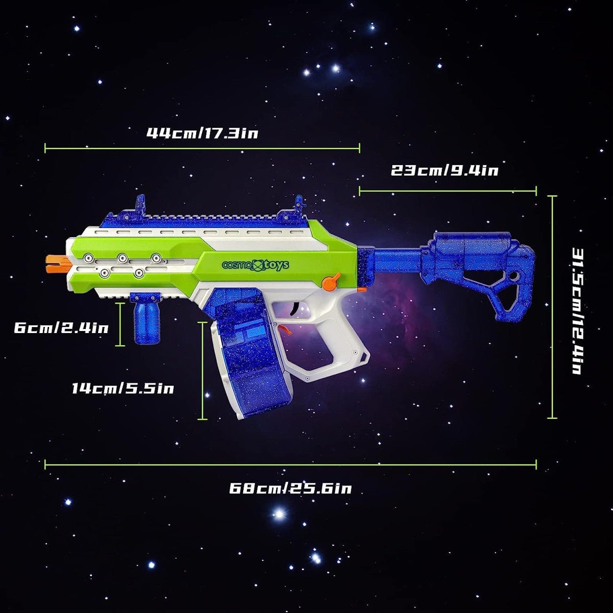 CosmoX Sirius Sci - Fi Gel Blaster – Azurite and Lime - Azraels Armoury