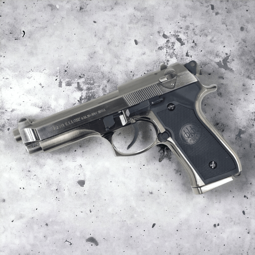 KELe HT Beretta 92FS Mamba Manual Springer Gel Blaster Pistol – Chrome - Azraels Armoury