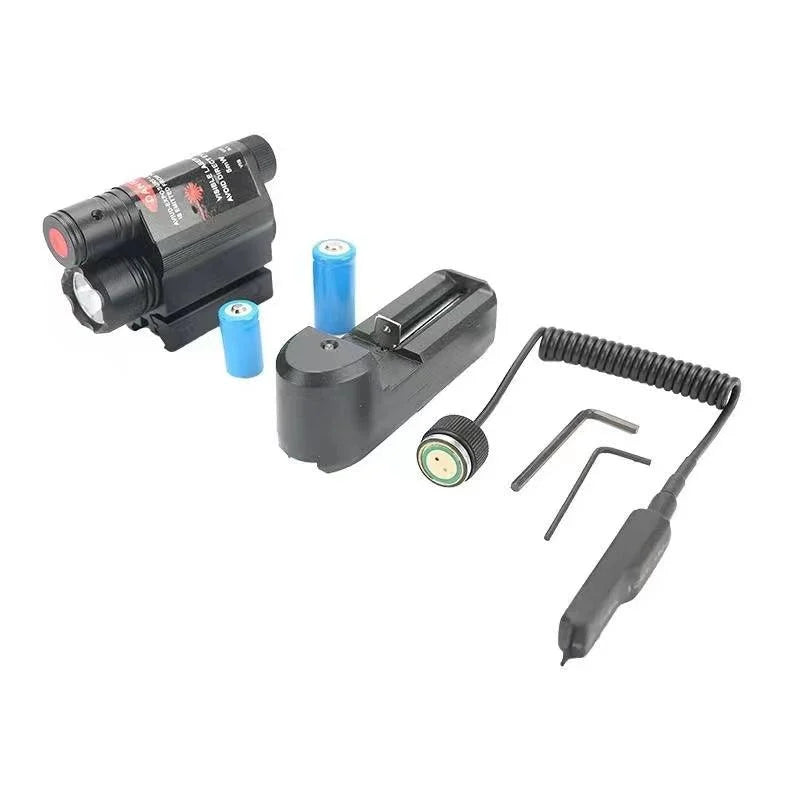 Pistol laser and LED torch combo