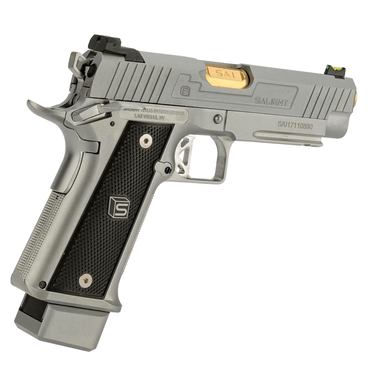Salient Arms DS 4.3" 2011 Gas Blow Back Gel Blaster Pistol - Silver - Azraels Armoury