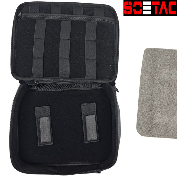 SOETAC Q206-2 Tactical Pistol Case featuring interior velcro straps for secure storage of Gel Blaster and accessories.