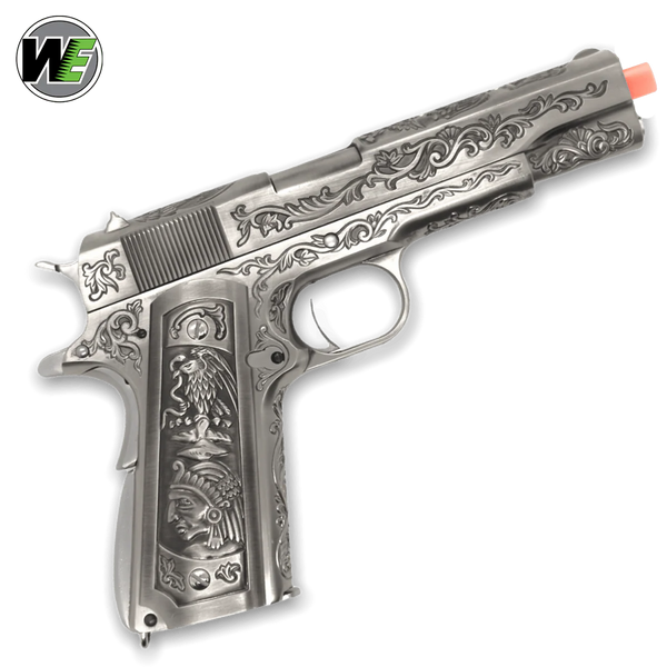 WE Tech 1911 Gelsoft Gas Blowback Gel Blaster - Floral Pattern/Silver