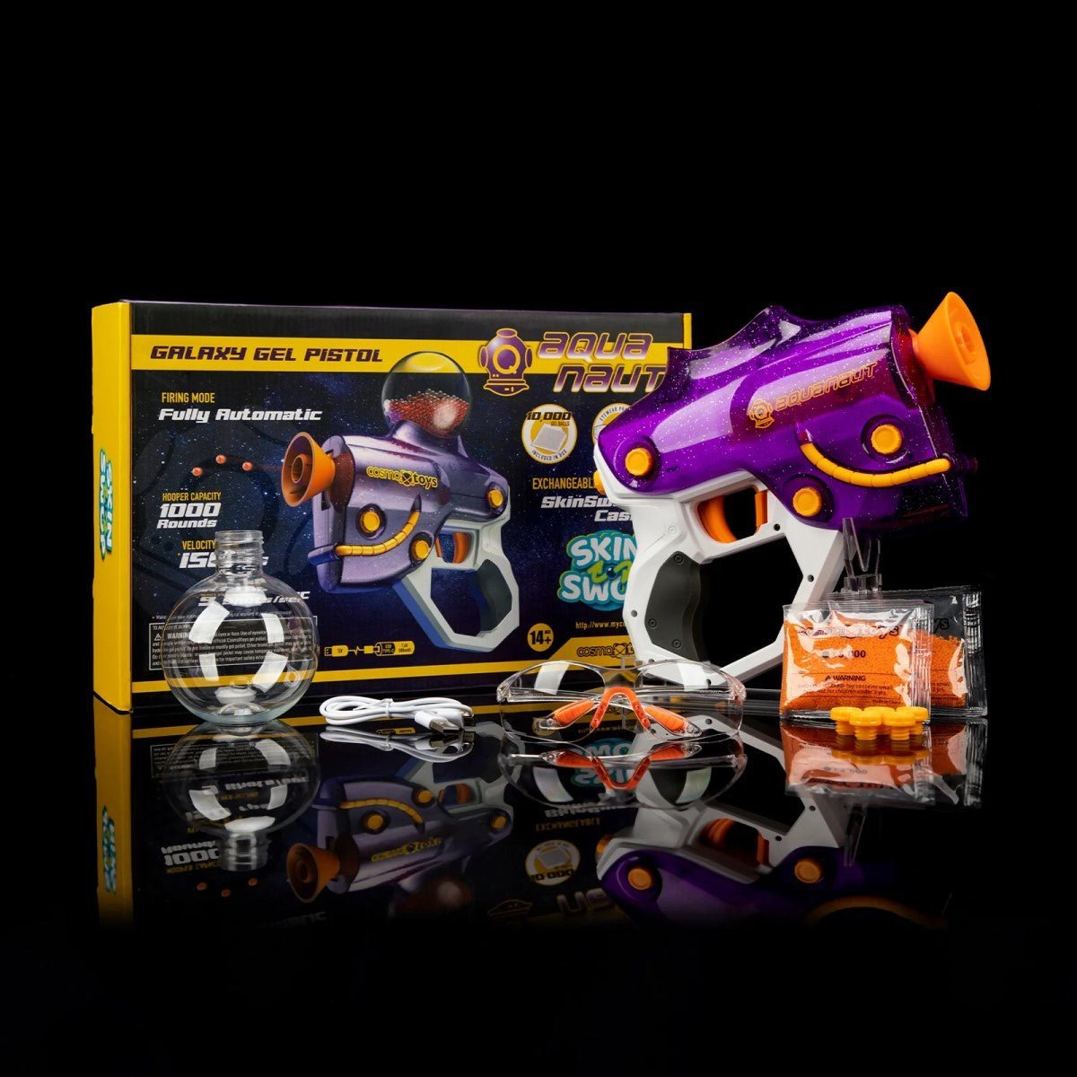 CosmoX Aquanaut Sci - Fi Gel Blaster Pistol – Purple with Glitter - Azraels Armoury
